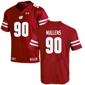 Men's Wisconsin Badgers NCAA #90 Isaiah Mullens Red Authentic Under Armour Stitched College Football Jersey ZZ31I75MX